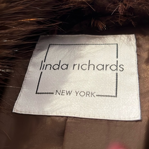 Linda Richards Brown fur sweater coat - Picture 1 of 2